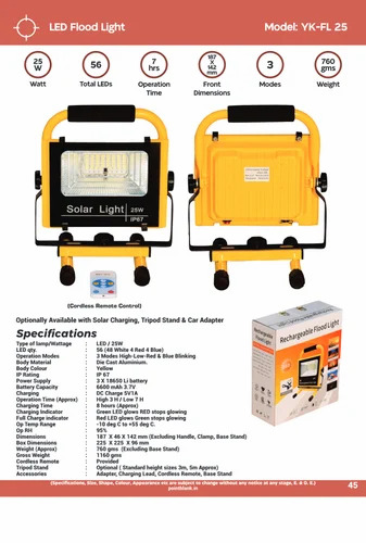 25W LED Rechargeable Flood Light