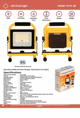 30W LED Rechargeable Flood Light